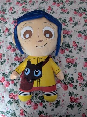 Coraline Plush Doll - Yellow Outfit with Blue Hair